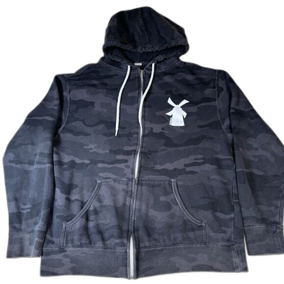 Dutch Bros Full Zip Hoodie Mens Large Camo Camouflage Sacramento Logo Print - Picture 1 of 7